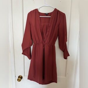 Express Burnt Orange Wrap Blouse